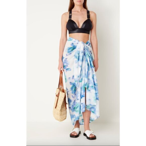 Ted Baker Rectangular  Cotton Beach Sarong Blue multi  72" x 52" NWT - Picture 4 of 9